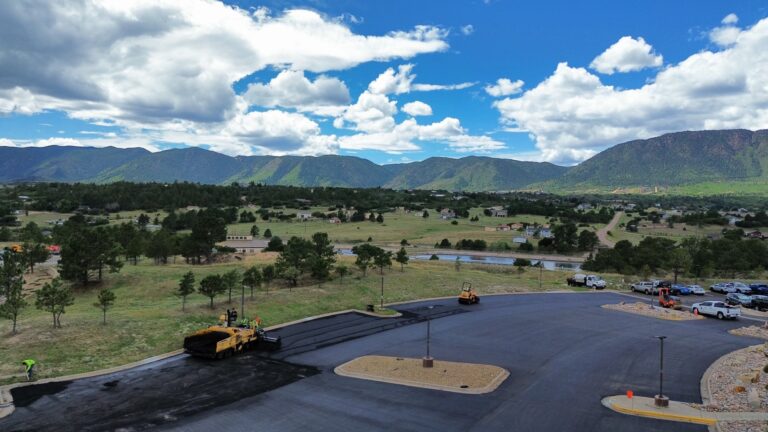 1,500-space church parking lot in Colorado Springs rebuilt in 6-inch high-strength concrete by Asphalt Coatings Company