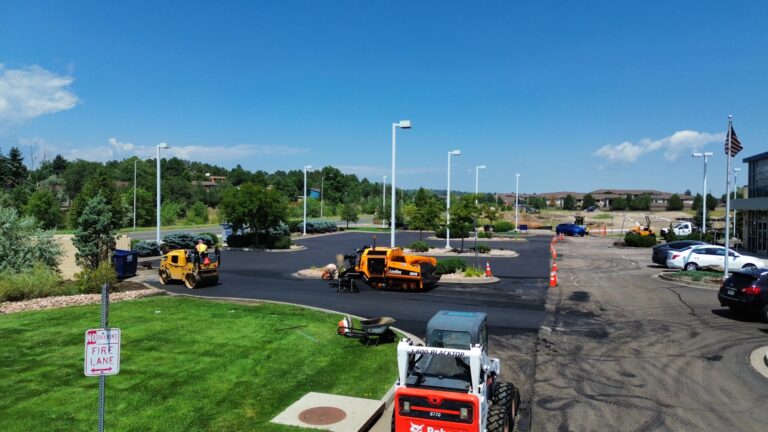 Denver apartment complex parking lot maintained under a five-year contract by Asphalt Coatings Company