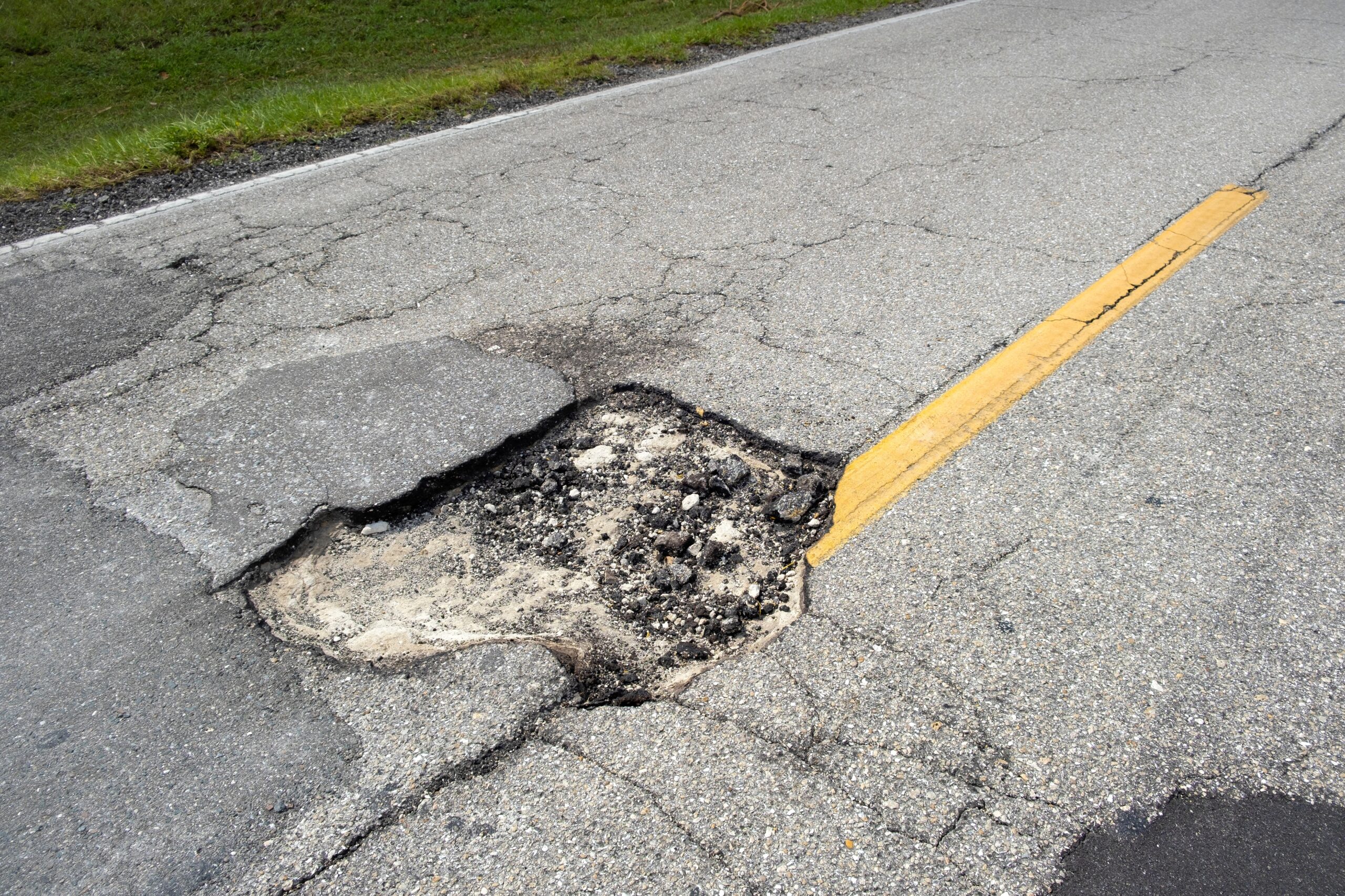 Broken Asphalt paving