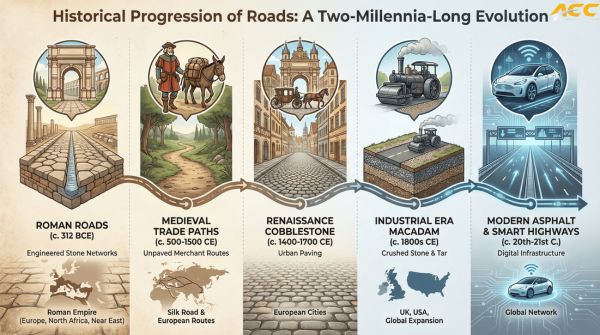 History of Paved Roads: From Rome to Smart Highways
