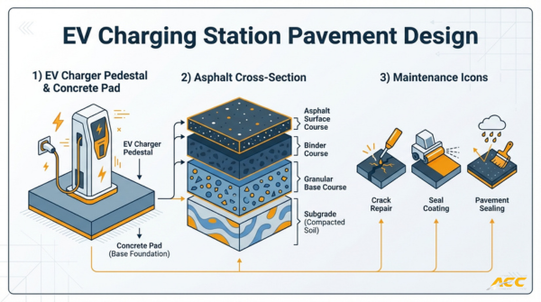How EV Charging Stations Impact Asphalt Design and Maintenance