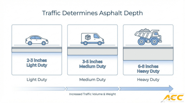 How Traffic Type Dictates Asphalt Thickness and Mix Design