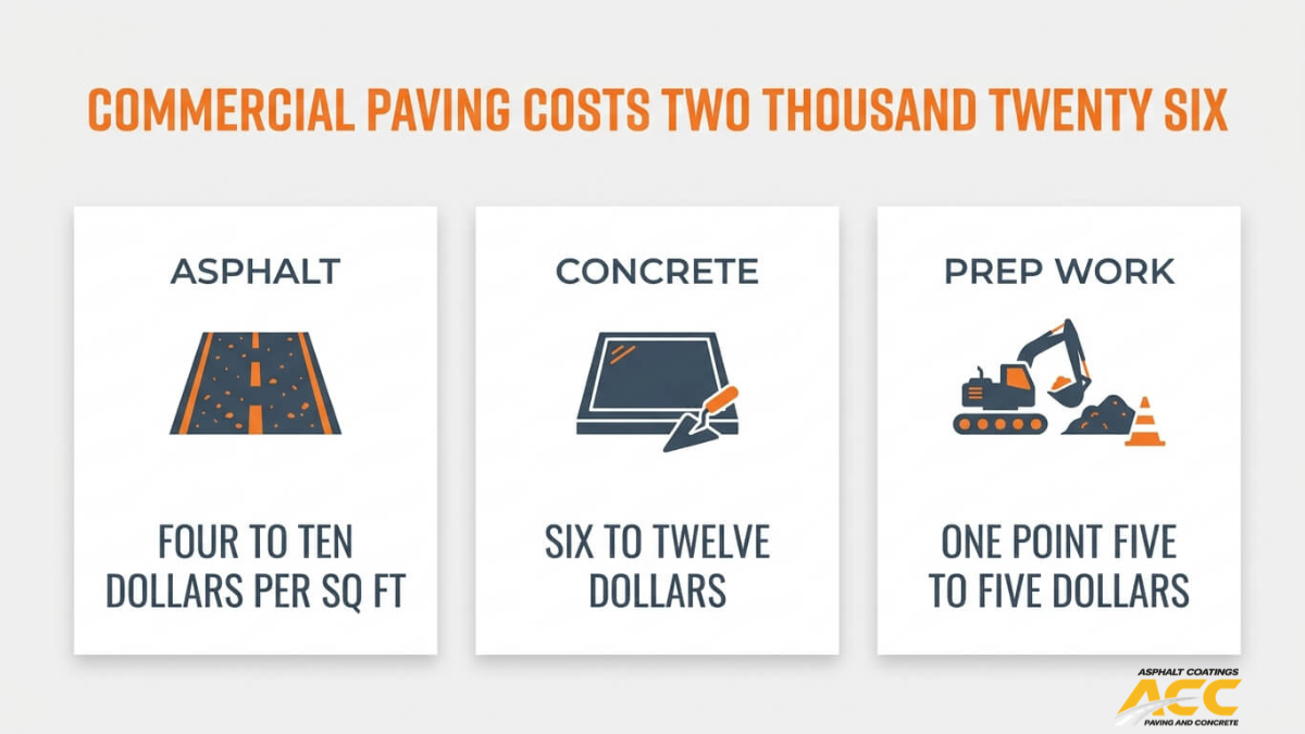 Cost to Pave Commercial Area 2026: Pricing Guide