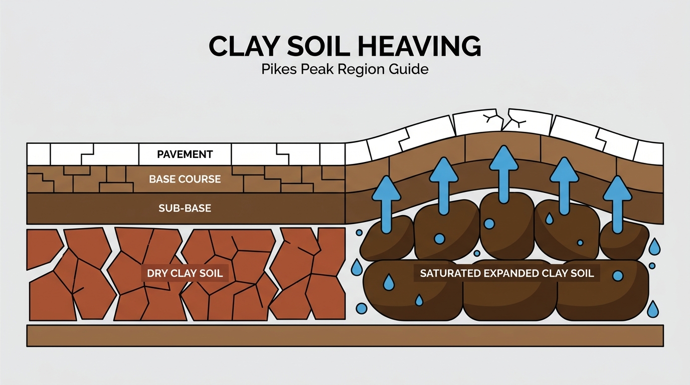 Why Do Expansive Clay Soils Cause Parking-Lot Heaving Across the Pikes Peak Region?