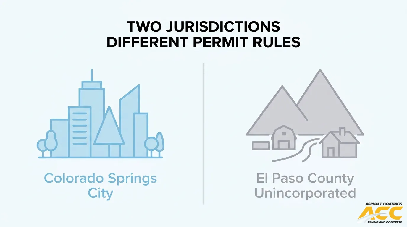 What Are the Differences in Commercial Paving Permits Between Colorado Springs and Unincorporated El Paso County?