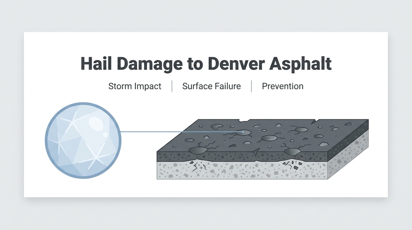 How Do Hail Alley Storms Damage Denver Commercial Asphalt and Sealcoat?