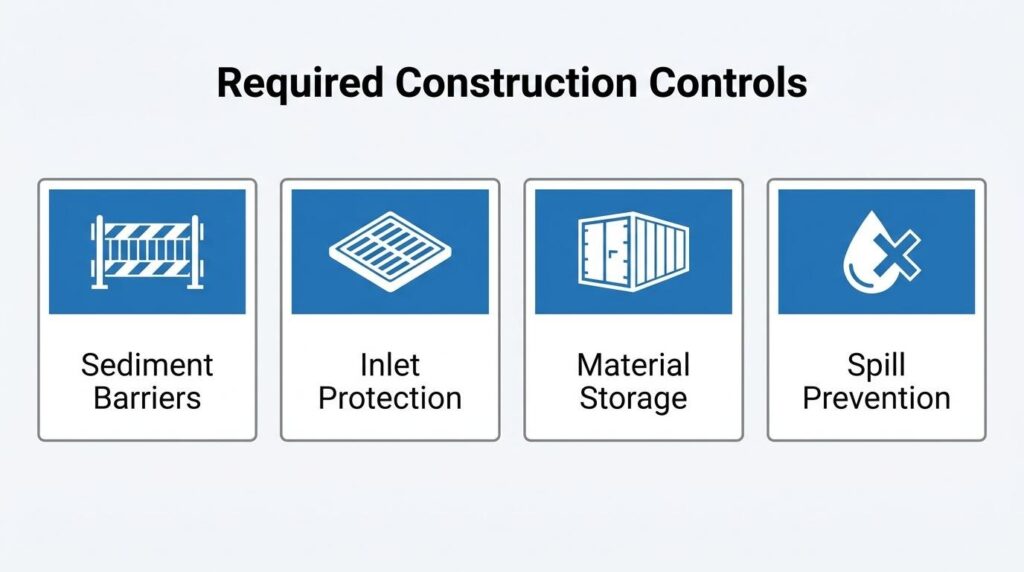 Infographic showing what Stormwater BMPs are required during repaving construction