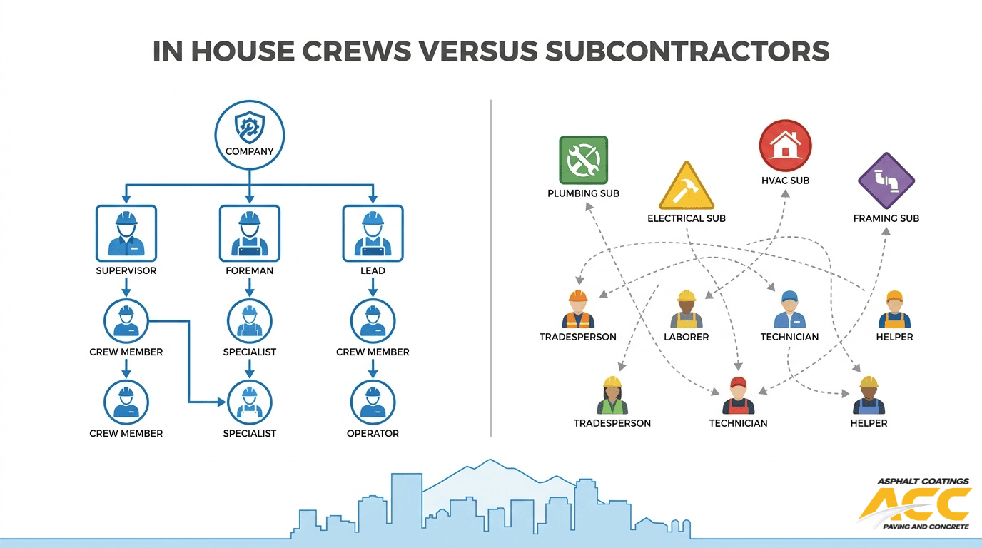 Why Do In-House Paving Crews Outperform Subcontractors on Colorado Springs Commercial Projects?