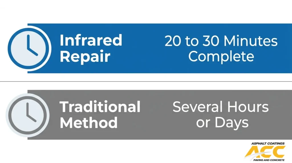 Infrared repair versus traditional asphalt repair timeline