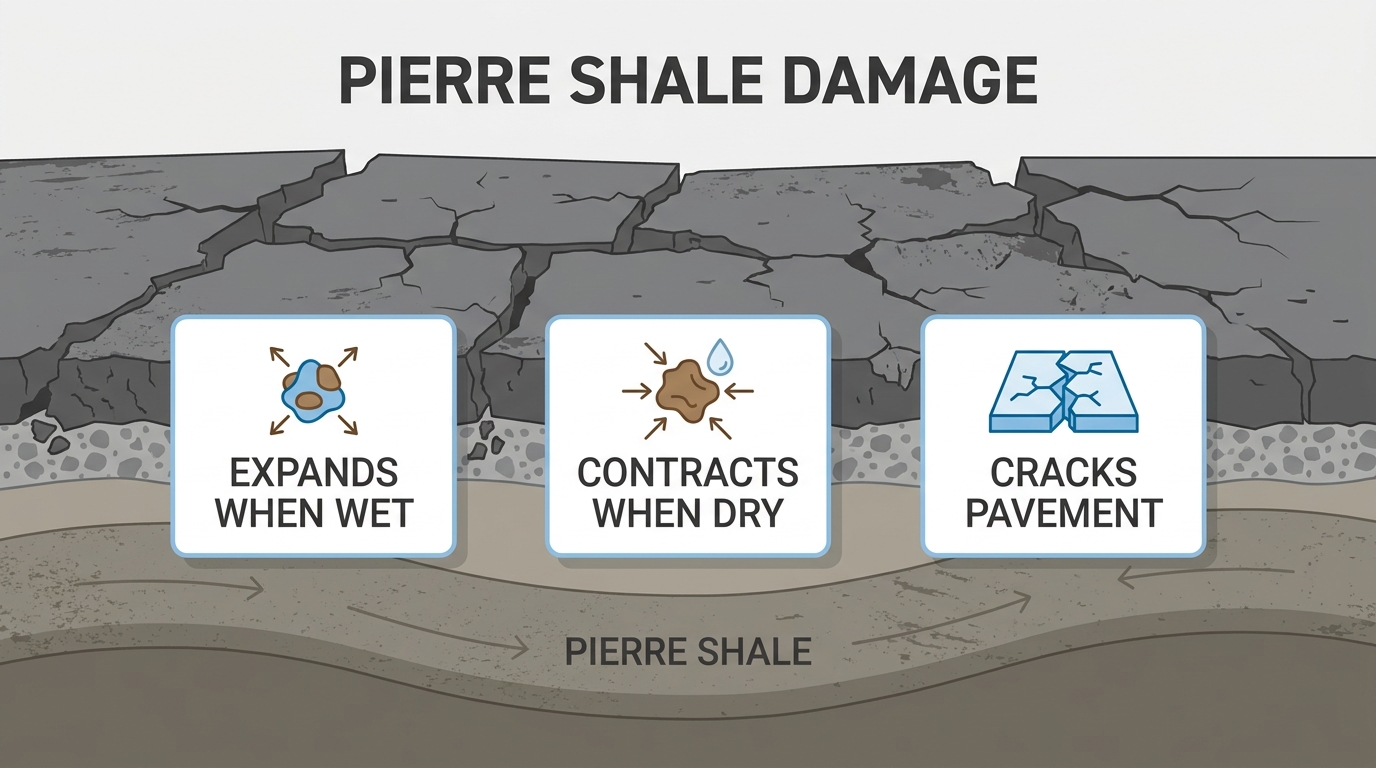 Why Do Expansive Pierre Shale Soils Crack Denver Commercial Pavements?