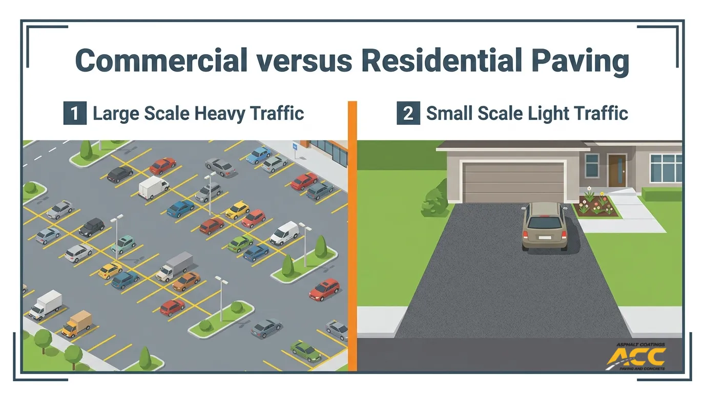 What Are the Key Differences Between Commercial and Residential Paving?