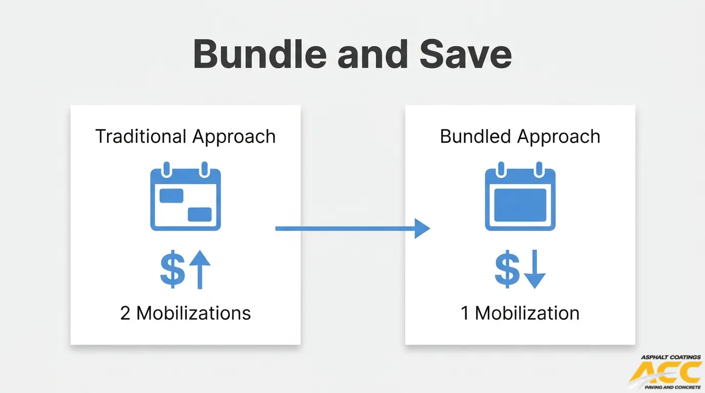 How Much Can Bundling Sealcoating and Striping in One Project Save on Cost and Closure Time?